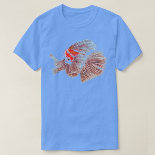 Betta Fish Red Orange and Blue T-Shirt (Design vorne)
