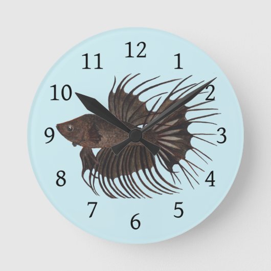 Betta Fish Round Clock Runde Wanduhr (Vorderseite)