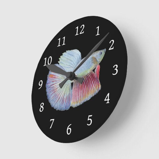 Betta Fish Round Clock Runde Wanduhr (Winkel)