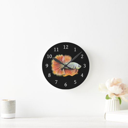 Betta Fish Round Clock Runde Wanduhr (Zuhause)