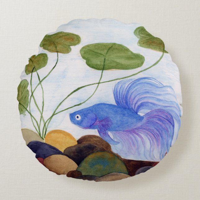 Betta Fish Rundes Kissen (Vorderseite)