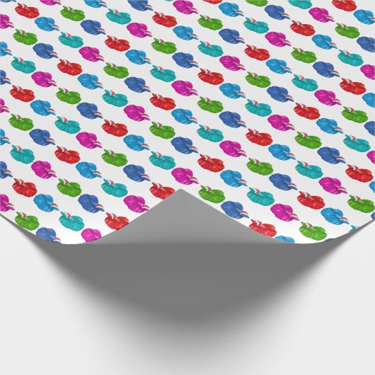 Betta Fish Santas Wrapping Paper Geschenkpapier (Ecke)
