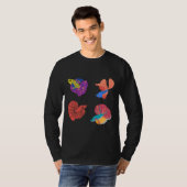 Betta Fish Siamese Kämpfer Fisch Kämpfer Fighter F T-Shirt (Vorne ganz)