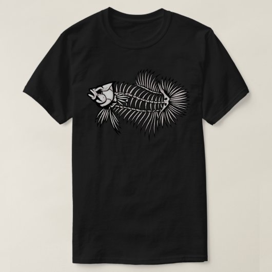 Betta Fish Skeleton Aquarium Fischen T-Shirt (Design vorne)