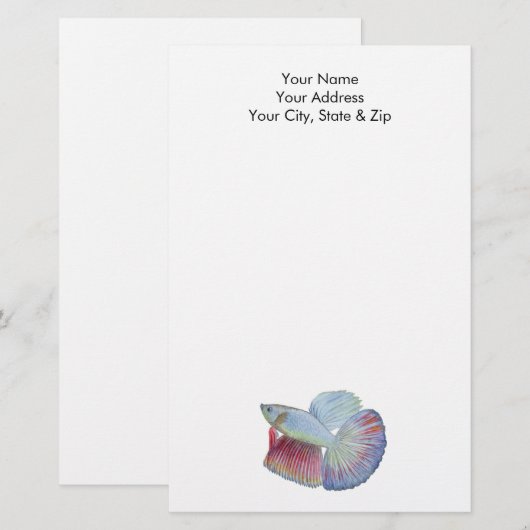 Betta Fish Stationery Briefpapier (Vorne/Hinten)
