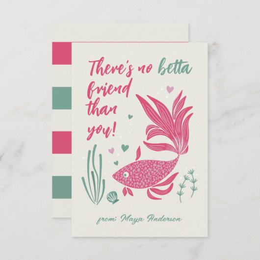 Betta Fish Valentine's Day Card (Vorne/Hinten)
