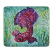 Betta fish watercolor contemporany art schneidebrett (Vorderseite)
