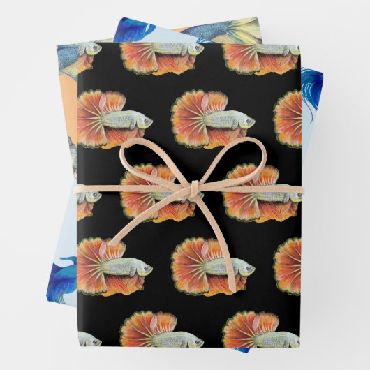 Betta Fish Wrapping Paper Sheets Geschenkpapier Set (Beispiel)