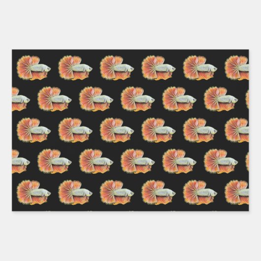 Betta Fish Wrapping Paper Sheets Geschenkpapier Set (Vorderseite)