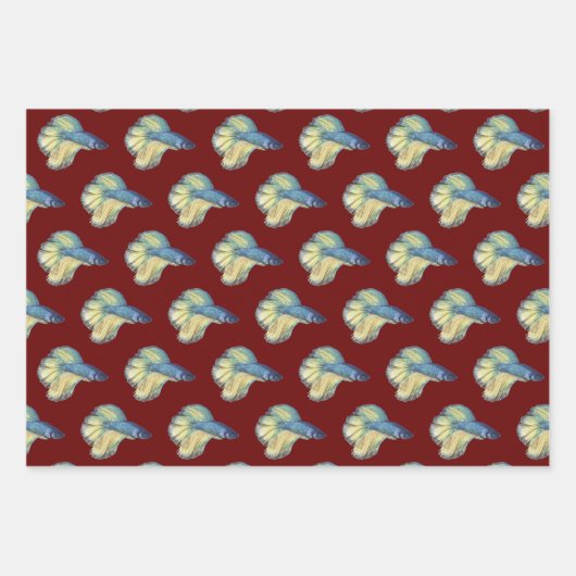 Betta Fish Wrapping Paper Sheets Geschenkpapier Set (Vorderseite 2)