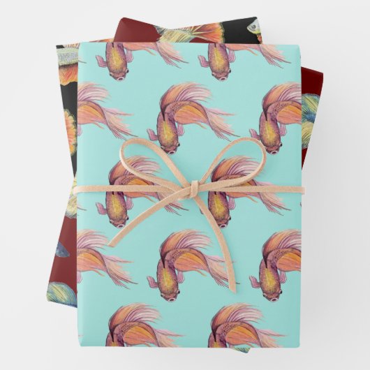 Betta Fish Wrapping Paper Sheets Geschenkpapier Set (Beispiel)