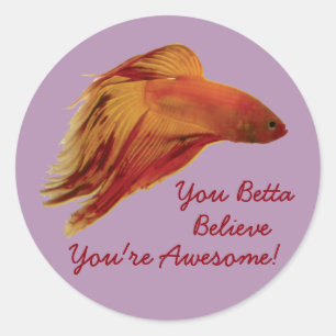 Betta glaubt runder aufkleber