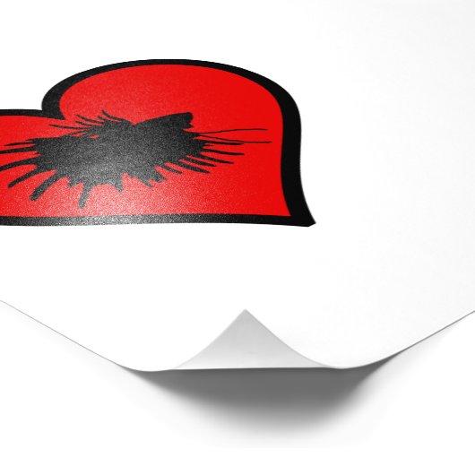 Betta Heart Liebe Fisch Silhouette Fotodruck (Ecke)