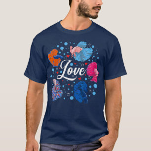 Betta Liebe Fisch Lover Pet Mama Siam Kampfflugzeu T-Shirt