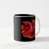 Betta Red Siamese Fish Zweifarbige Tasse (VorderseiteRechts)