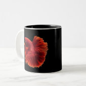 Betta Red Siamese Fish Zweifarbige Tasse (Vorderseite Links)