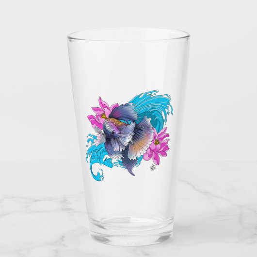 Betta Siamese Fighting Fish Glas (Vorderseite)