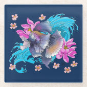 Betta Siamese Fighting Fish Glasuntersetzer (Vorderseite)