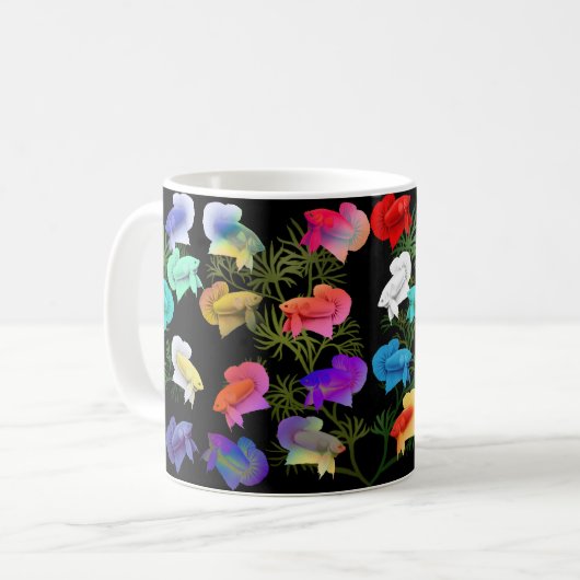 Betta Splendens Aquarium Keramik Tasse (Vorderseite Links)
