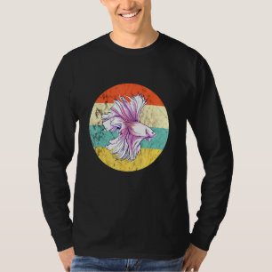 Betta Splendens Fische Siam Kämpfen Fisch Retro S T-Shirt