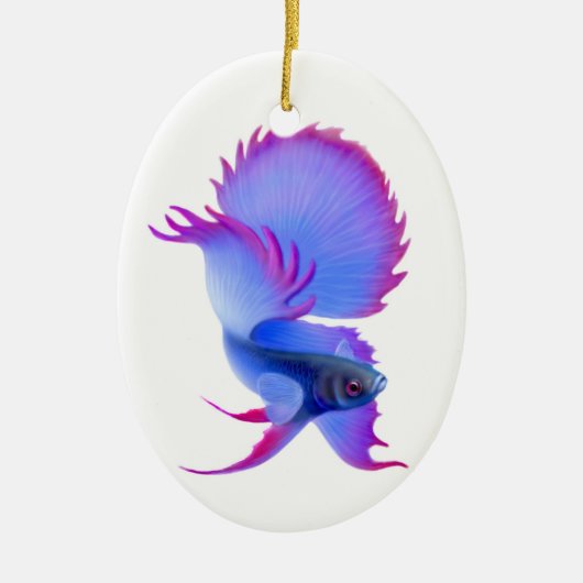 Betta Splendens kämpfende Fisch-Verzierung Keramikornament (Vorne)
