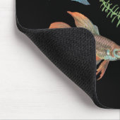 Betta splendens und Rotala indica Schwarz Mousepad (Ecke)