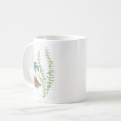 Betta splendens und Rotala Indica weißer Promo Kaffeetasse (Vorderseite Links)