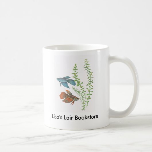 Betta splendens und Rotala Indica weißer Promo Kaffeetasse (Rechts)