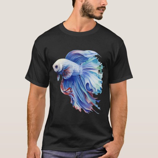 Betta Splendens Wasserfarben-Fisch T-Shirt (Vorderseite)
