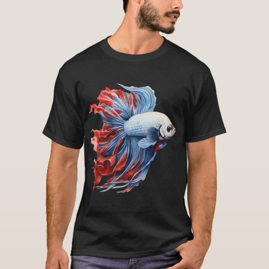 Betta Splendens Wasserfarben-Fisch T-Shirt (Vorderseite)