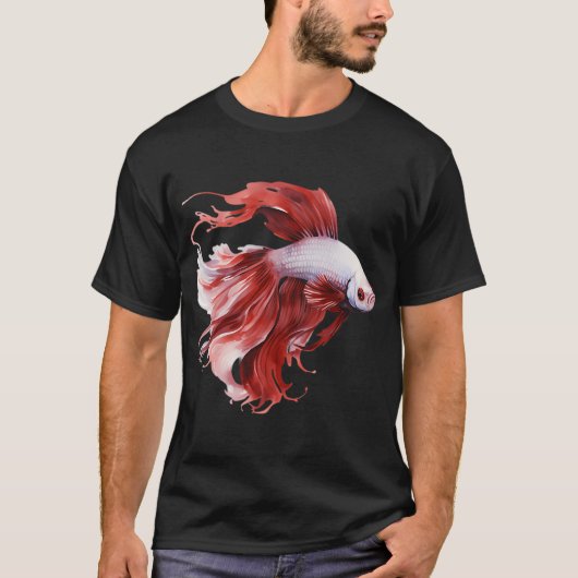 Betta Splendens Wasserfarben-Fisch T-Shirt (Vorderseite)