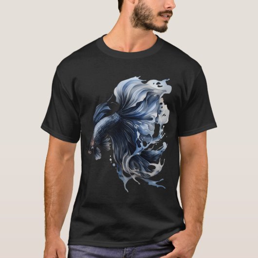 Betta Splendens Wasserfarben-Fisch T-Shirt (Vorderseite)