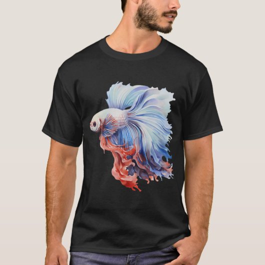 Betta Splendens Wasserfarben-Fisch T-Shirt (Vorderseite)