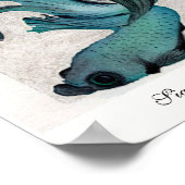 Betta Warrior Fish Original Aquarelldruck Poster (Ecke)