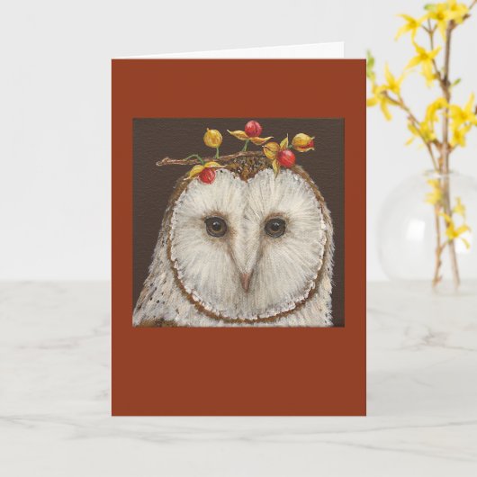 Bette die Eule-Karte der Scheune Karte (Gelbe Blume)