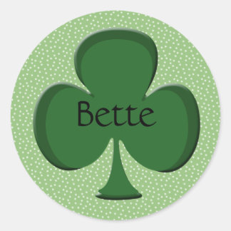 Bette Kleeblatt Name Aufkleber / Siegel