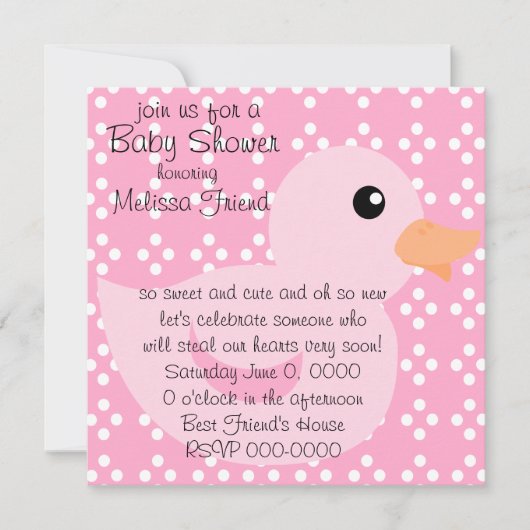 Bettente in Rosa Einladung (Vorderseite)