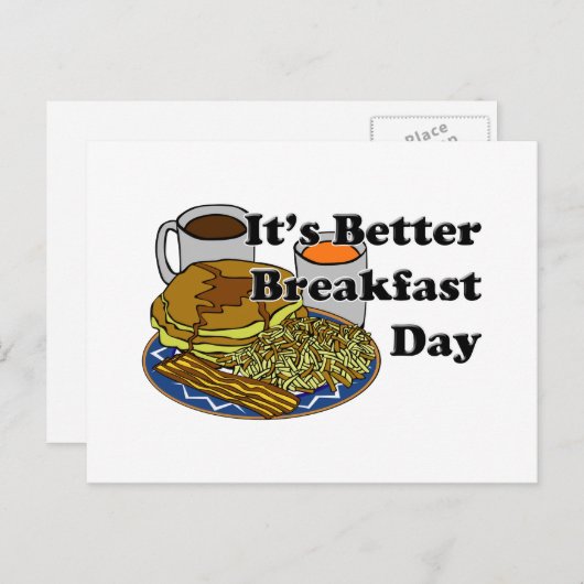 Better Breakfast Day Postkarte (Vorne/Hinten)
