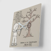 Better Next Time Quadratische Wanduhr (Winkel)