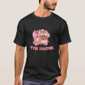 Better On Together Coffee Donut Groovy Day Happy V T-Shirt (Vorderseite)