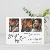 Better Together 2 Foto Script White Save the Date (Stehend Vorderseite)