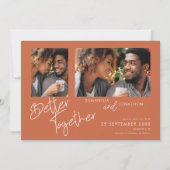 Better Together 2 Foto Terracotta Save the Date (Vorderseite)
