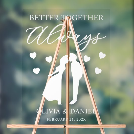 Better Together Always Custom Wedding Acrylschild (Neutral)