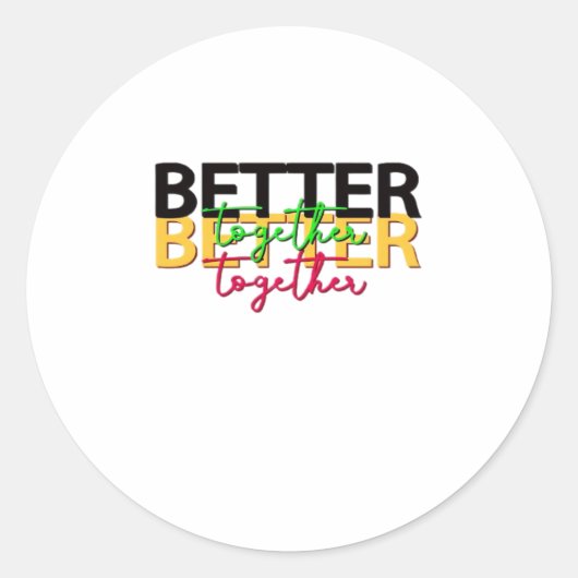 Better Together as a Family Heartfelt Style  Runder Aufkleber (Vorderseite)