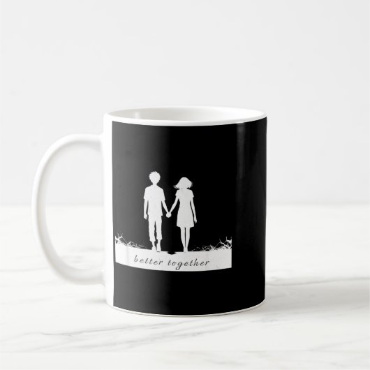 Better Together Bf And Gf Holding Hands Kaffeetasse (Links)