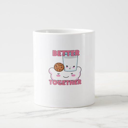 Better Together Chocolate Chip Cookie and Milk Pla Jumbo-Tasse (Vorderseite)