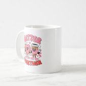 Better Together Coffee Donut Retro Groovy Style  Kaffeetasse (Vorderseite Links)