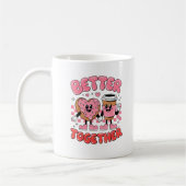 Better Together Coffee Donut Retro Groovy Style  Kaffeetasse (Links)