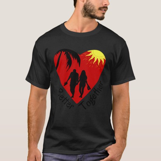 Better Together Couple holding hands Palm Tree & T-Shirt (Vorderseite)