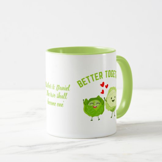 BETTER TOGETHER Cute Cabbage Valentine Couples Tasse (VorderseiteRechts)